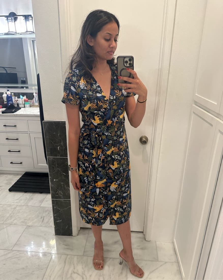 J. Crew Midi Wrap Dress Jungle - Image 2