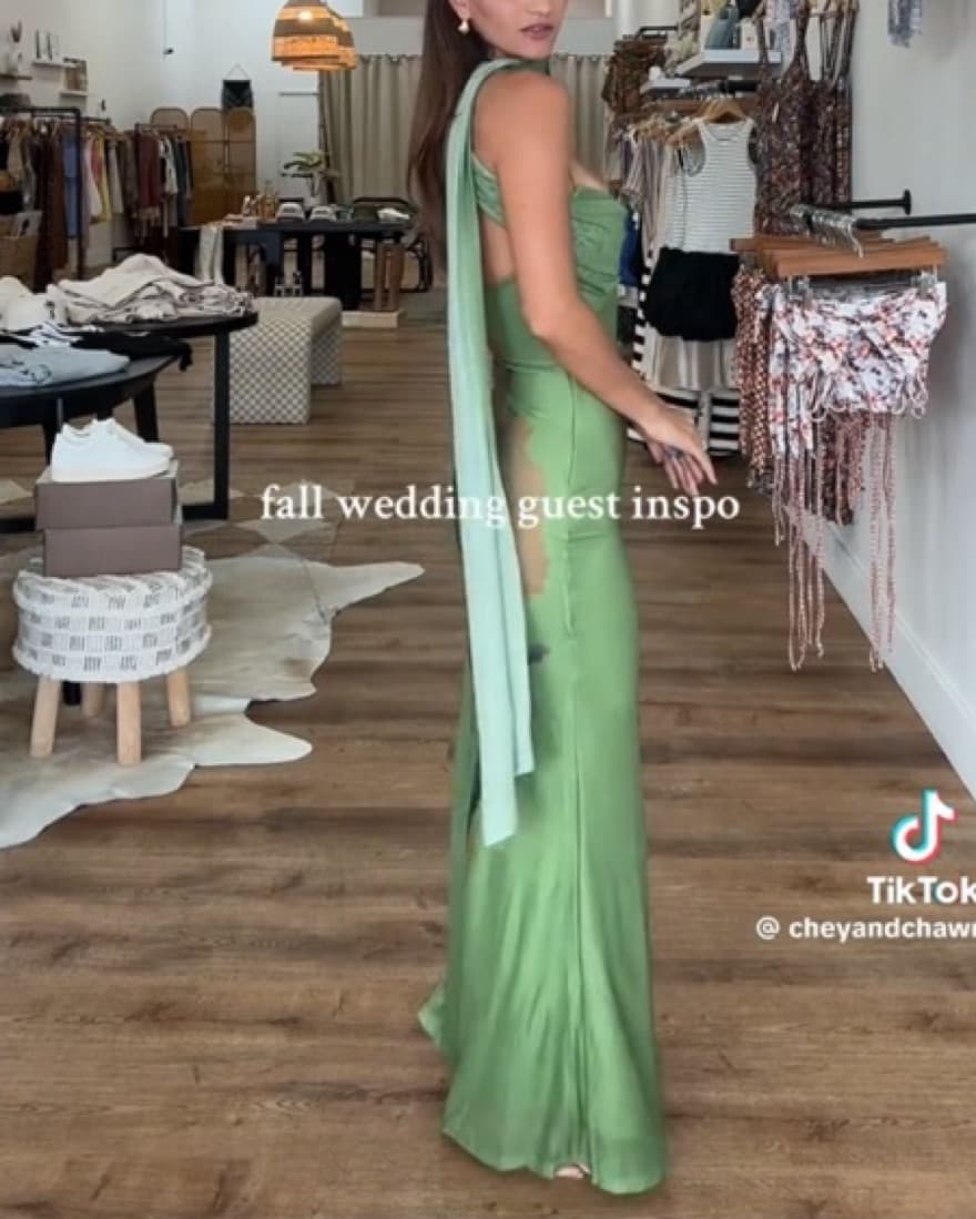 Green Floral Dress - Image 3