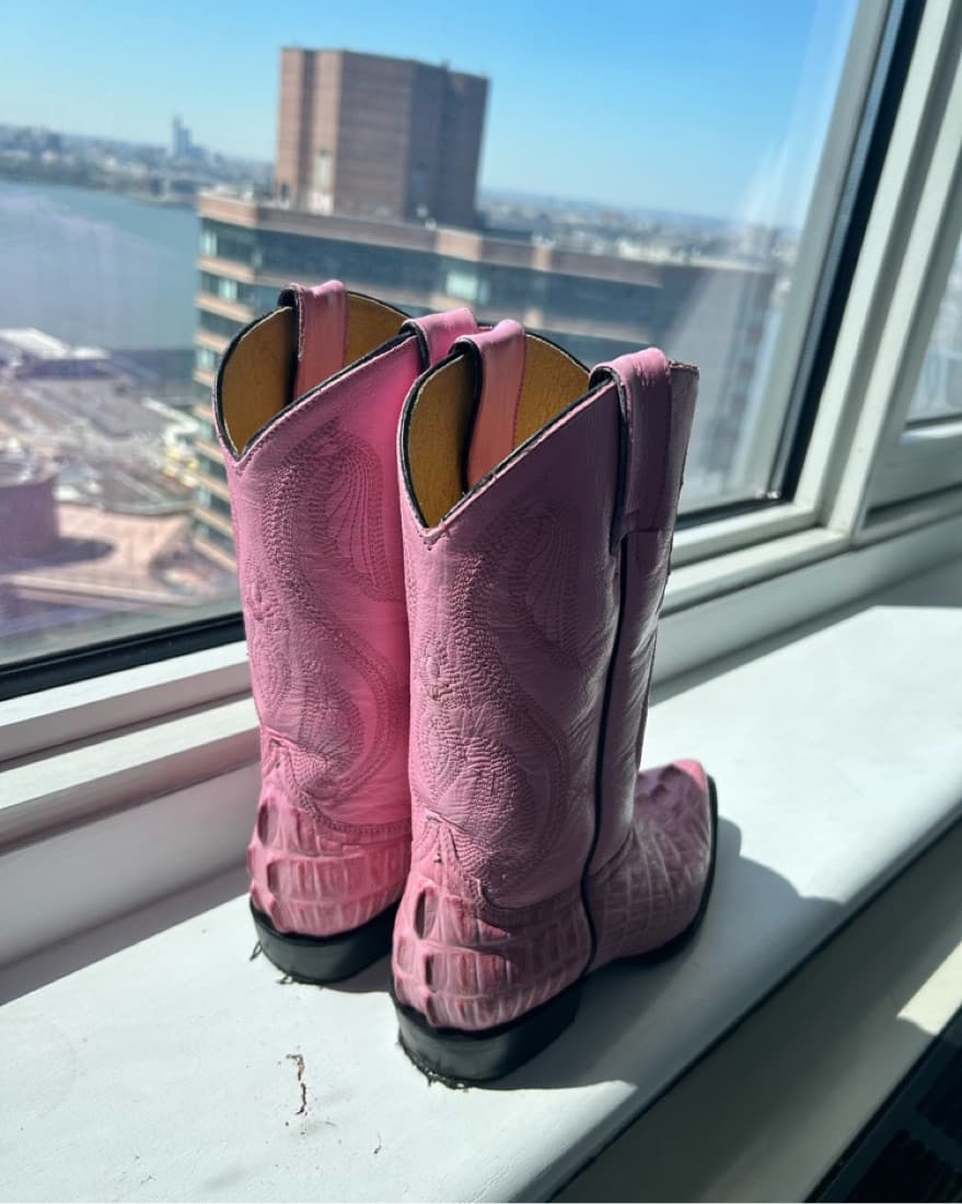 Pink Genuine Leather Cowboy Boots 😍 - Image 4