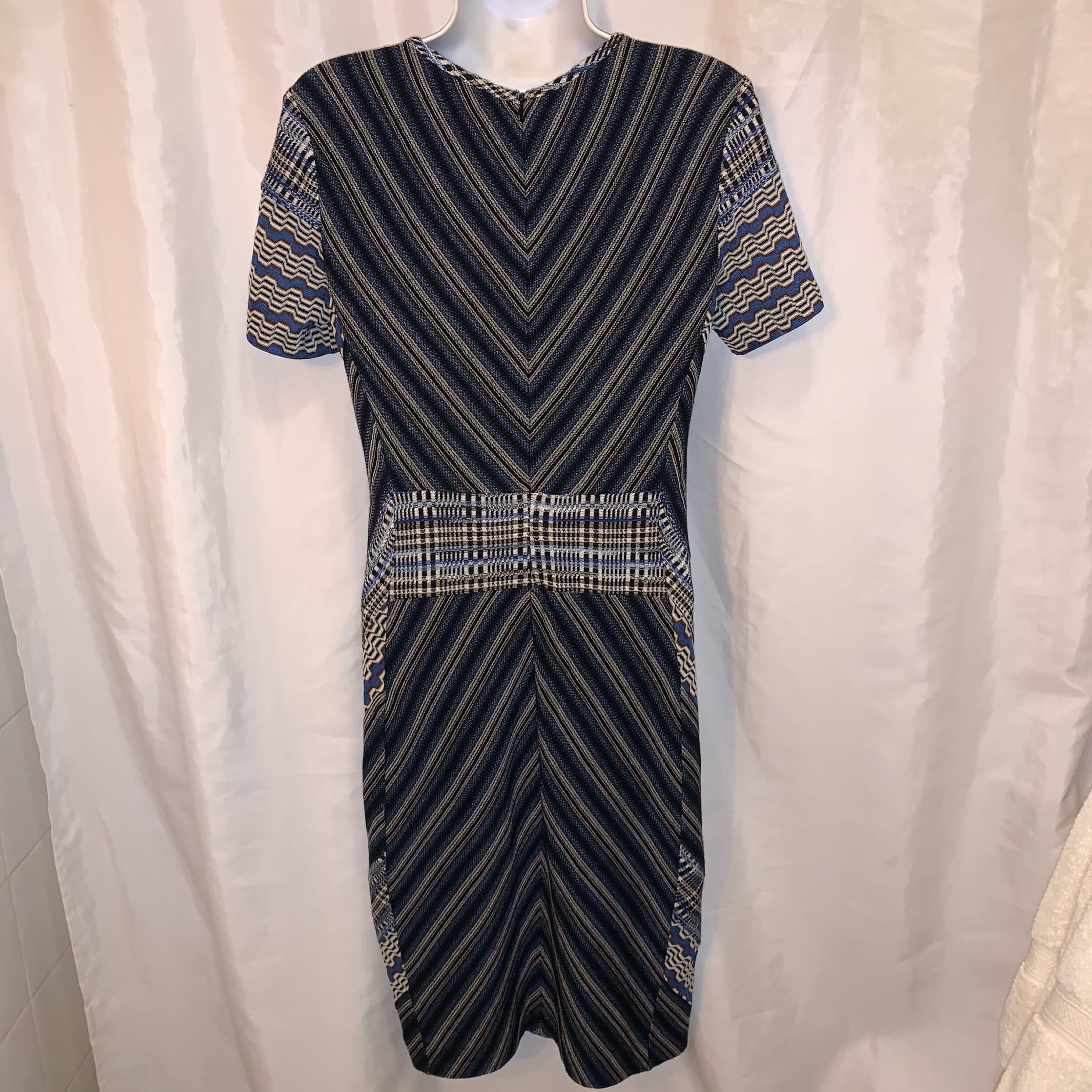 MISSONI size 40 patchwork knit MIDIDRESS - Image 6