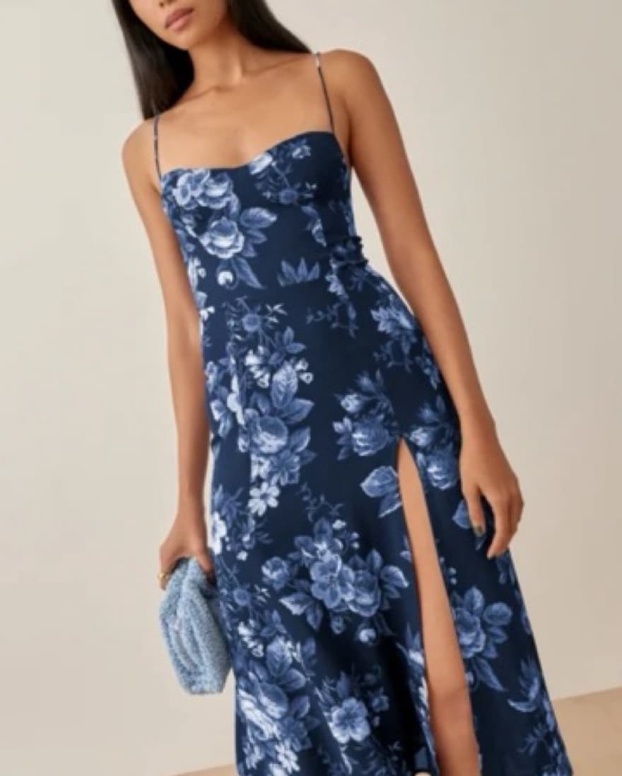 Reformation Juliette Dress (Blue Floral) - Image 2