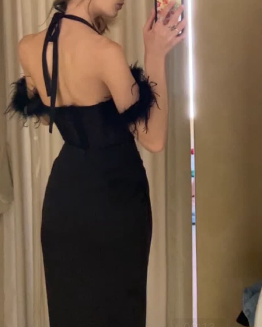 Feather Evening Gown - Image 2