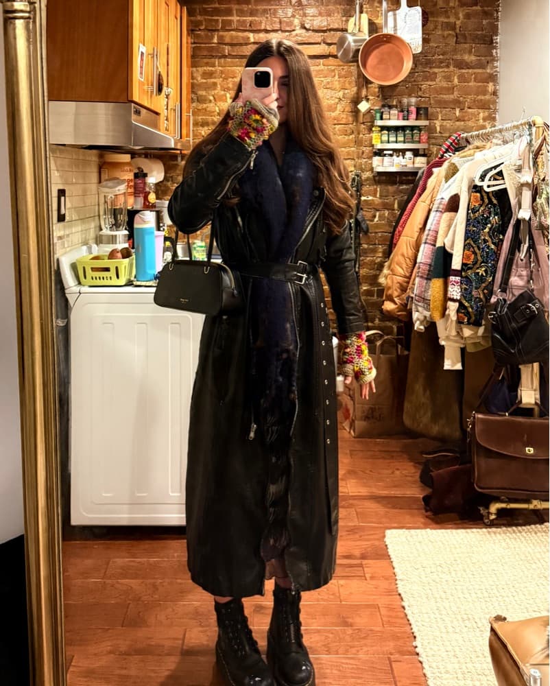 Leather Trench/Moto Jacket - Image 1