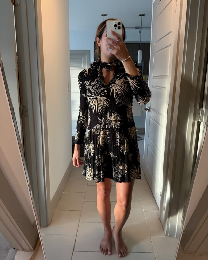 BA&SH Black Necktie Mini Dress - Image 1