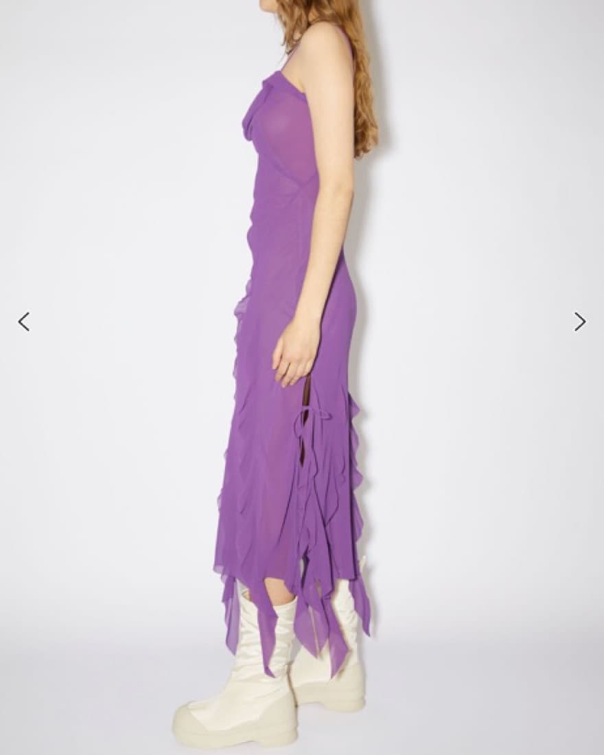 Acne Studios Purple Chiffon Ruffle Dress - Image 1