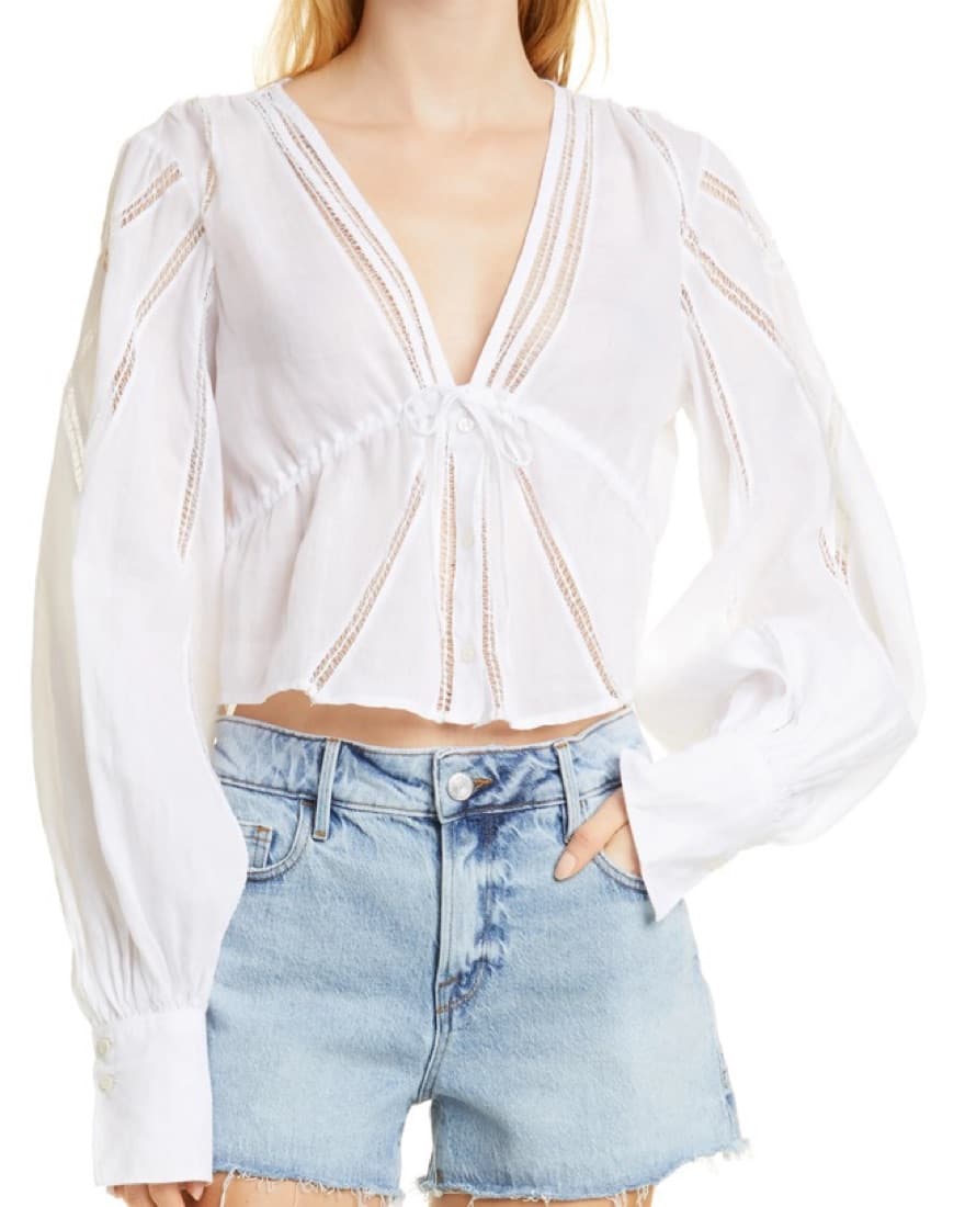 Frame White Linen Blouse - Image 5