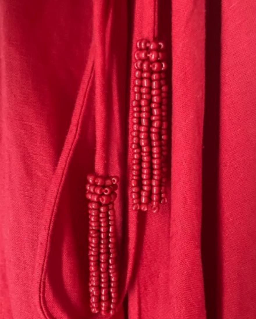 Red Farm Rio Lace-up Dress - Image 4