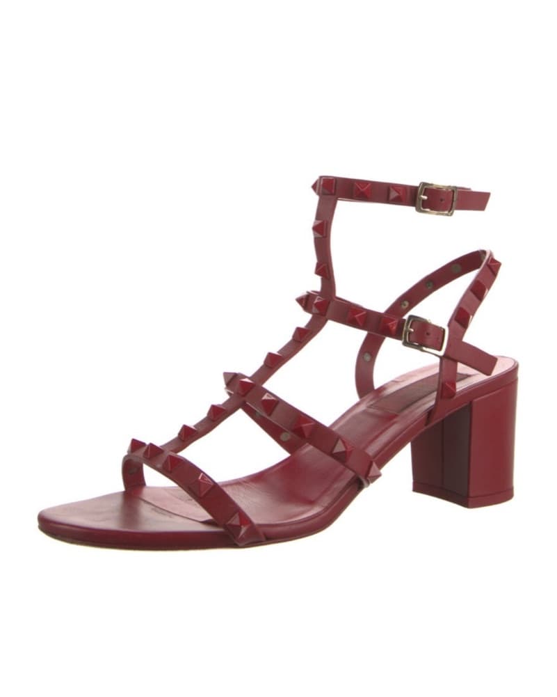Valentino Red Rock Stud Sandals - Image 2