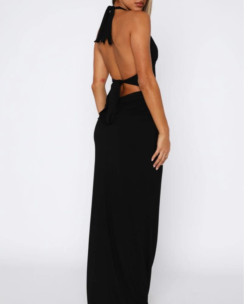 Black Halter Long Dress - Image 2