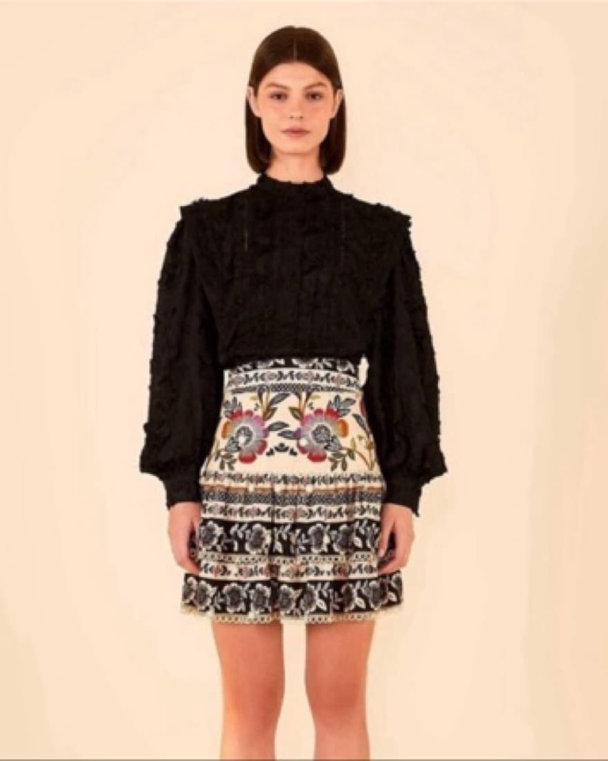 Farm Rio Black 3D Star Blouse - Image 2