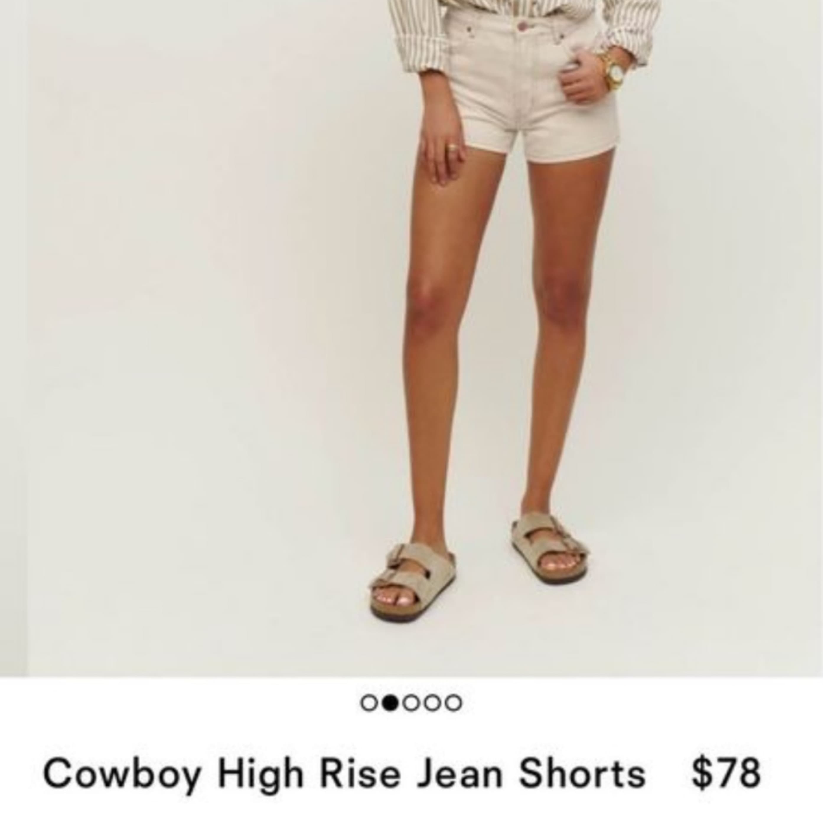 Reformation Cowboy High Rise Jean Shorts - Image 1
