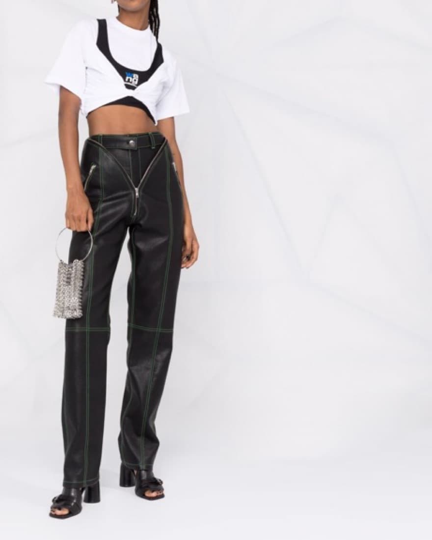 Alexander Wang Twist Detail Crop Shirt - Image 6
