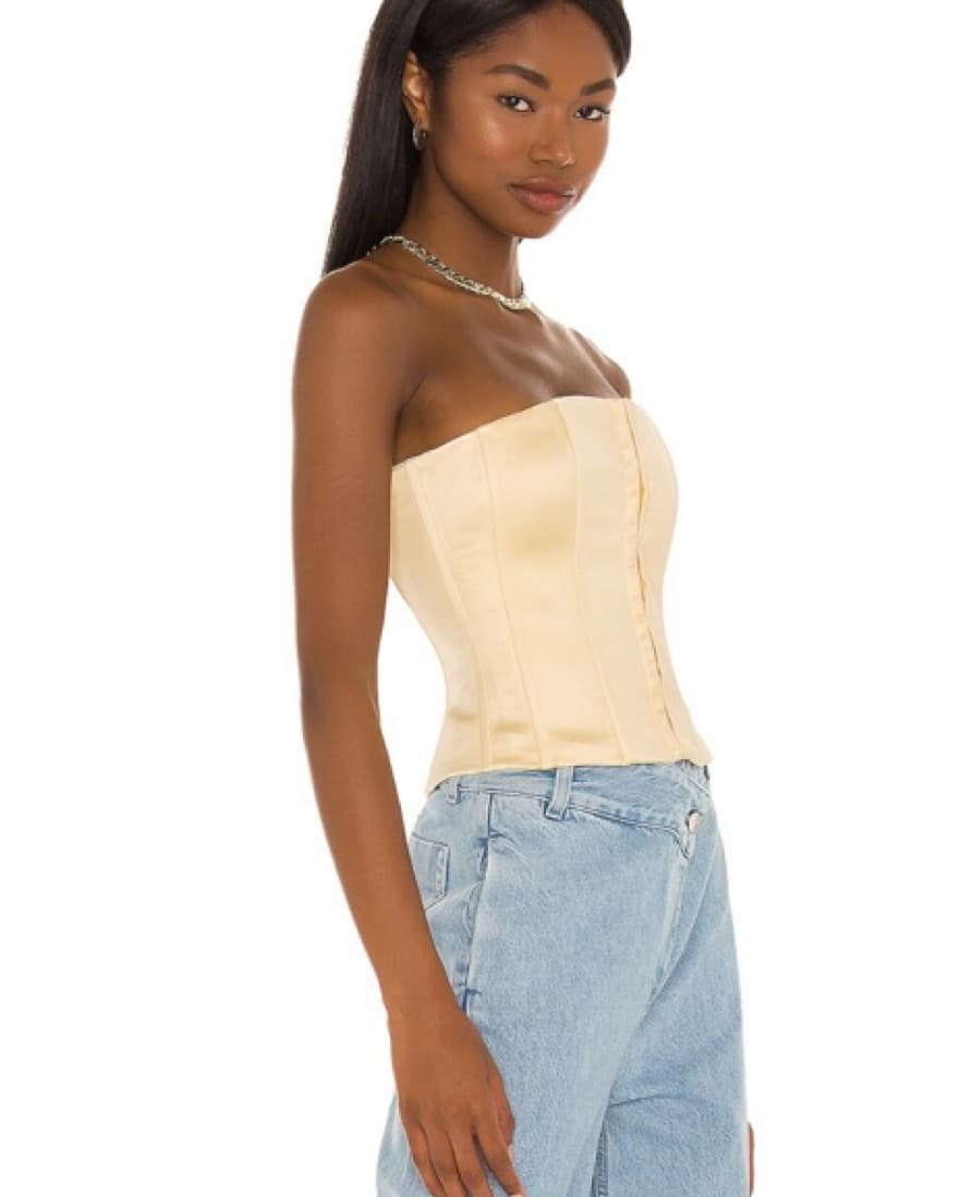 Danielle Guizio Yellow Corset Top -S - Image 2