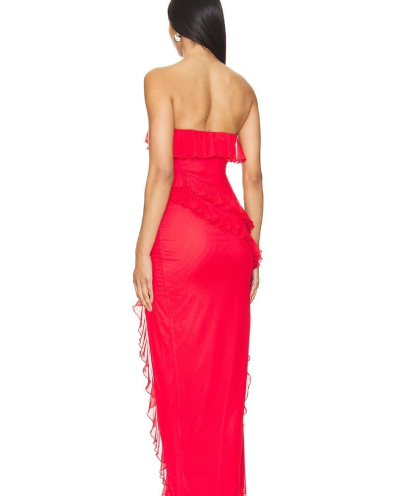 Revolve Red Ruffle Maxi Dress - Image 2