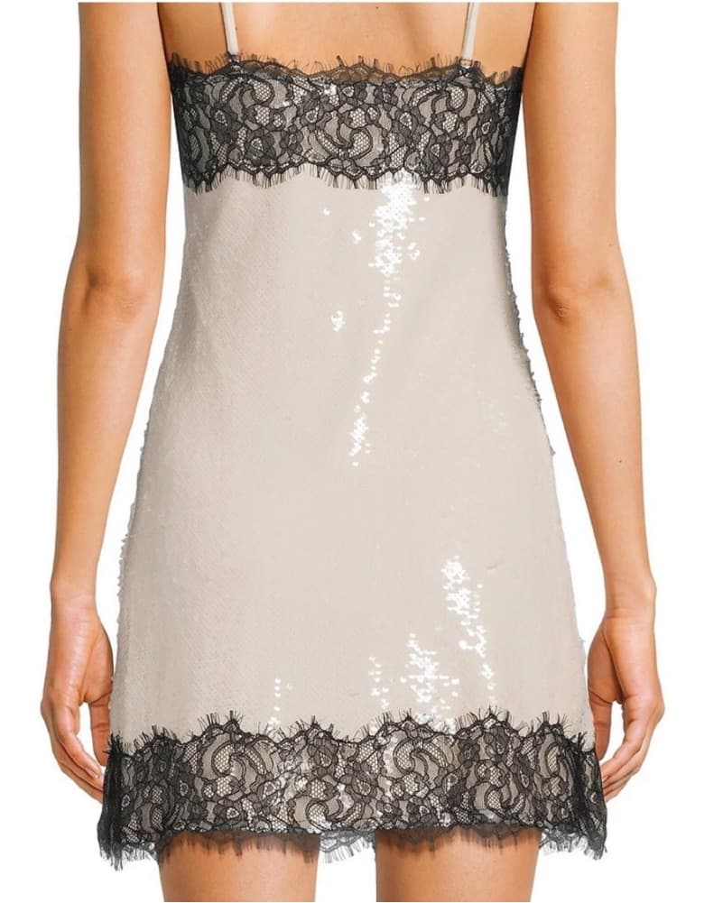 GB Social Lace Trim Sequin Slip Dress - Image 2