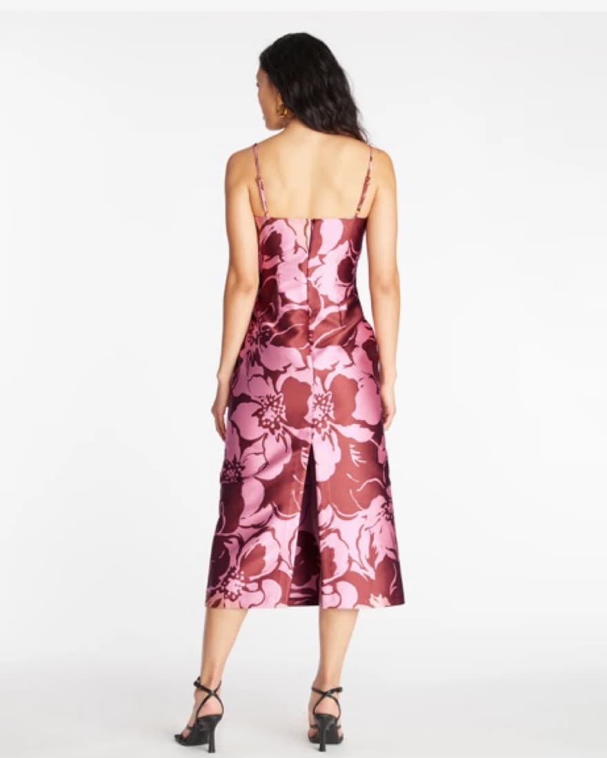 Tanya Taylor Satin Floral Dress - Image 2