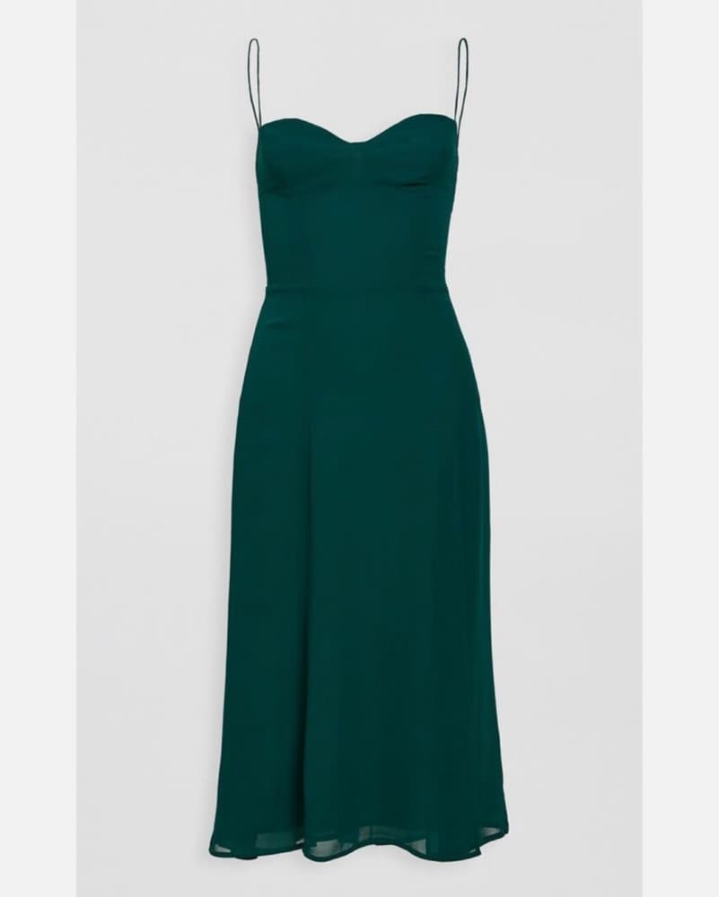 reformation juliette dress in emerald - Image 4