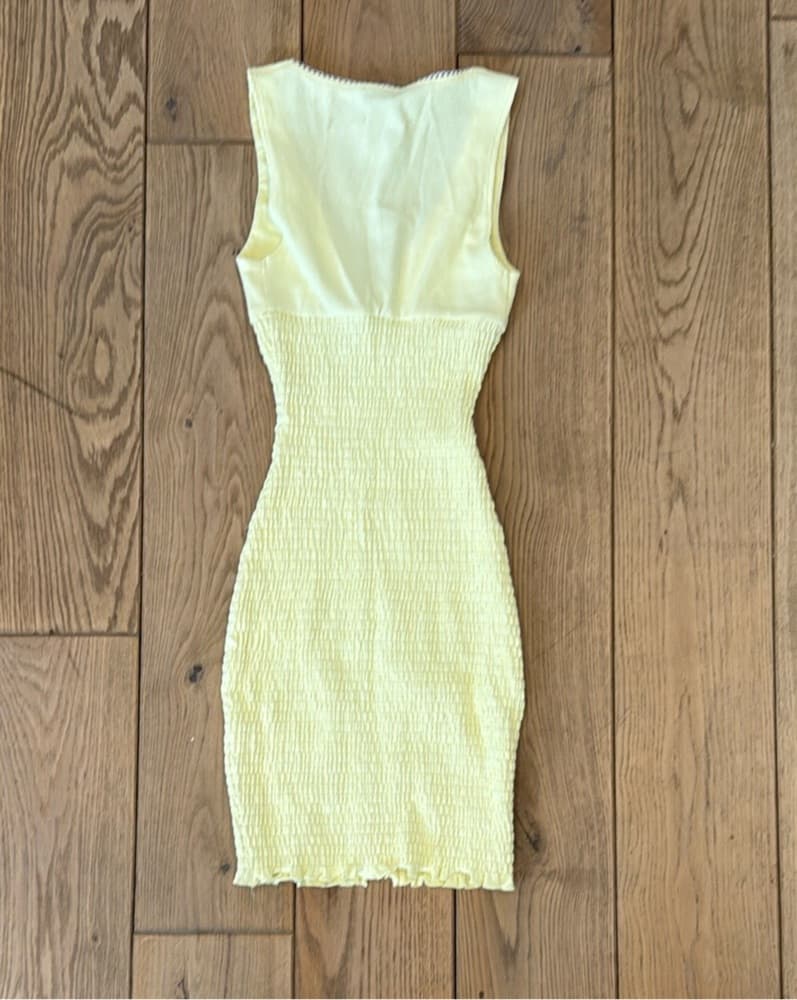 White Fox Sunshine Bliss Mini Dress Lemon - Image 3