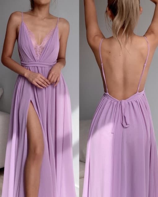 Michael Costello Justin Gown In Lilac - Image 1