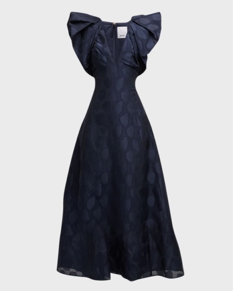Acler Morin Puff Sleeve Midi Dress - Image 3