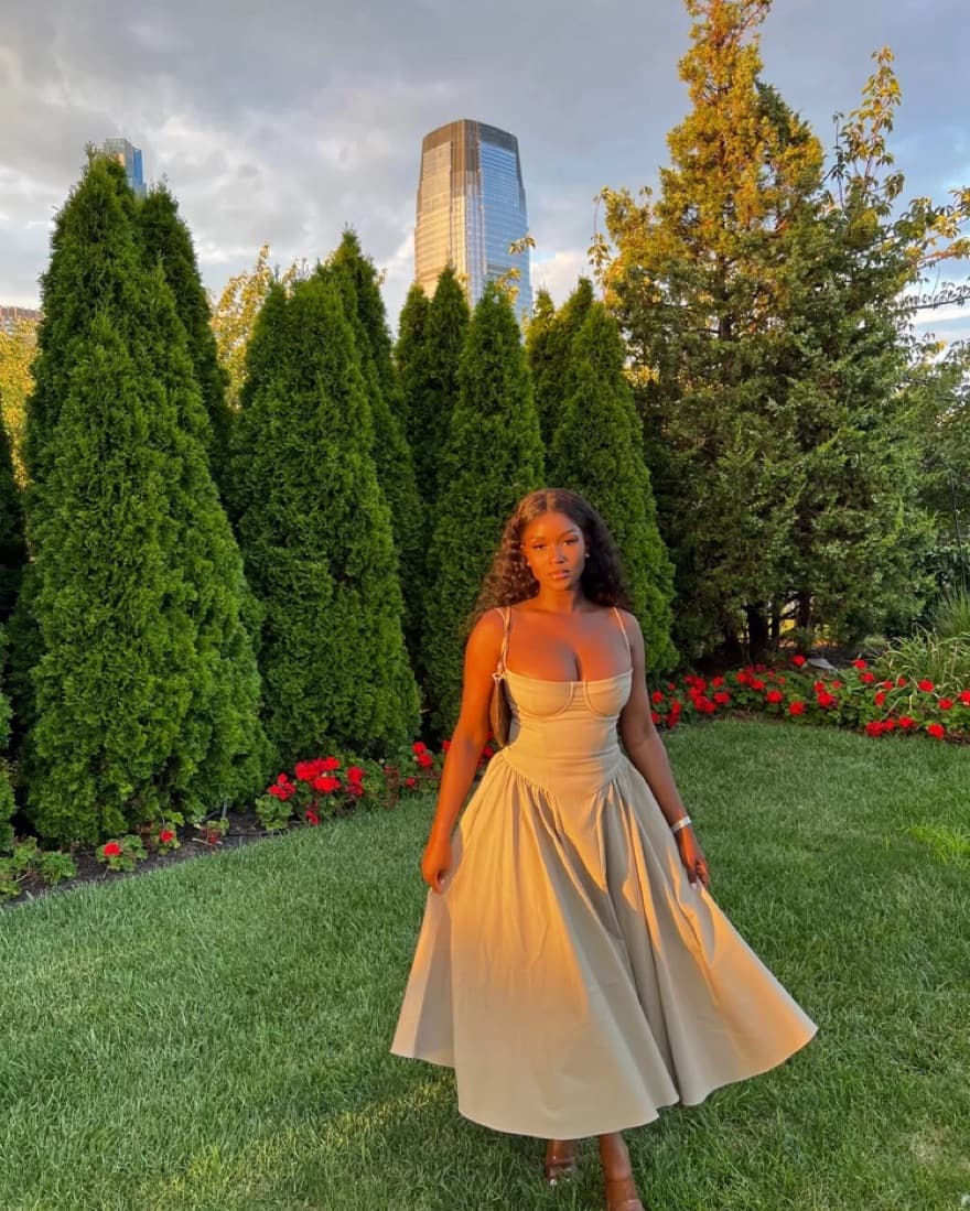 House of CB Samaria Dress in Taupe - Image 2