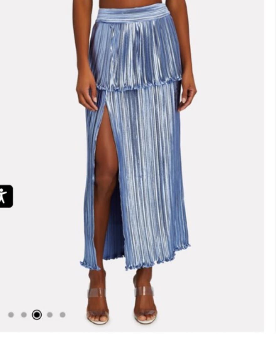 AIIFOS Pleated Metallic Midi Skirt  - Image 2