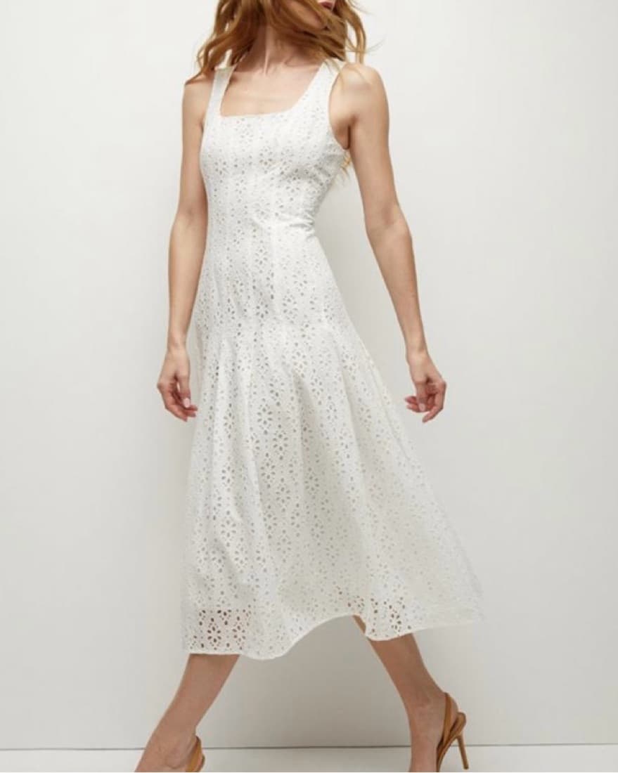 Veronica Beard Jolie Eyelet Midi Dress  - Image 1