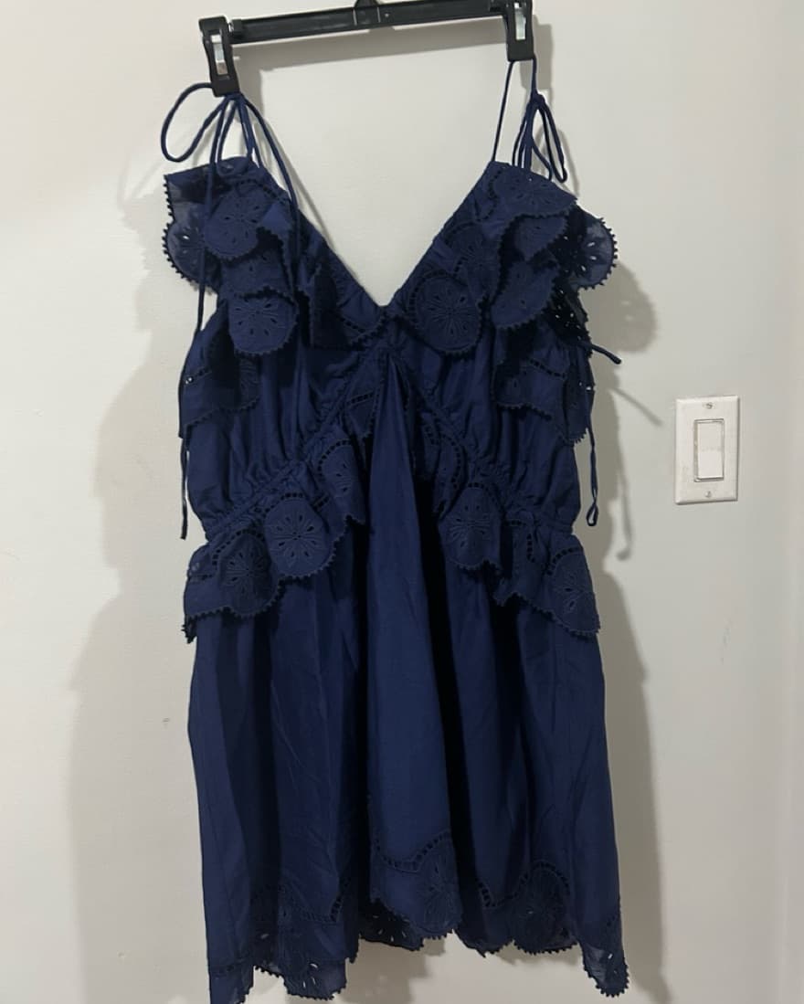 & Other Stories Navy Blue Lace Dress - Image 1