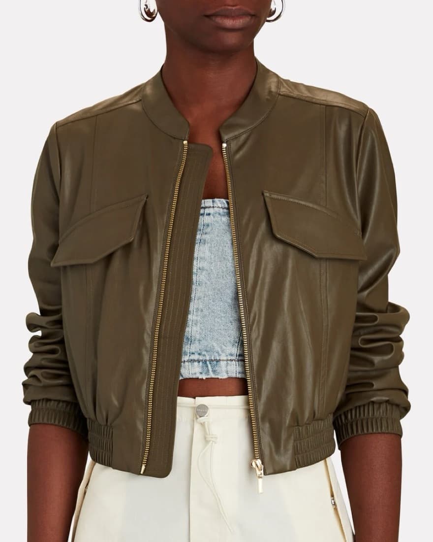 Intermix Faux Leather Bomber - Image 3