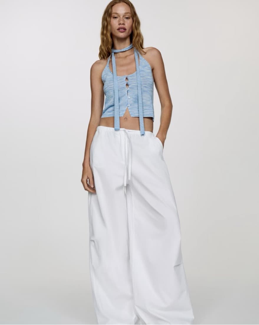 Mango 100% Cotton Parachute Pants - Image 1