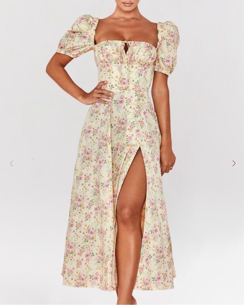 HOCB TALLULAH Puff Sleeve Midi Dress  - Image 1