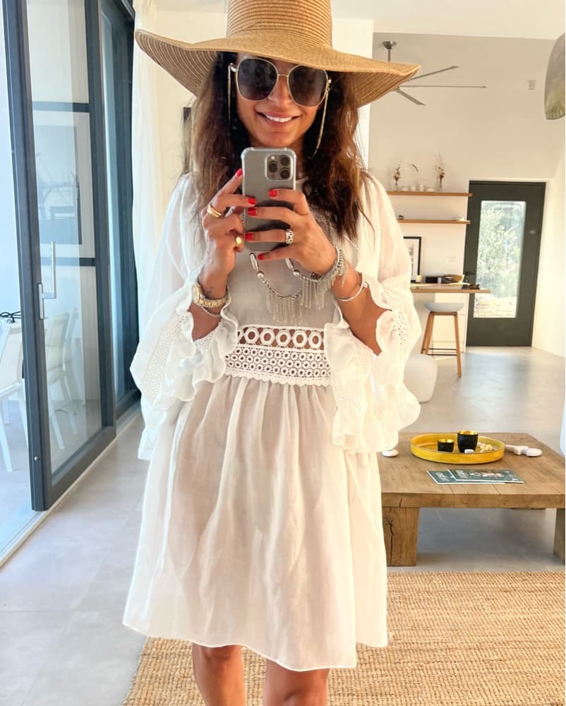 Elegant McQueen Lace White Sheer Dress - Image 4