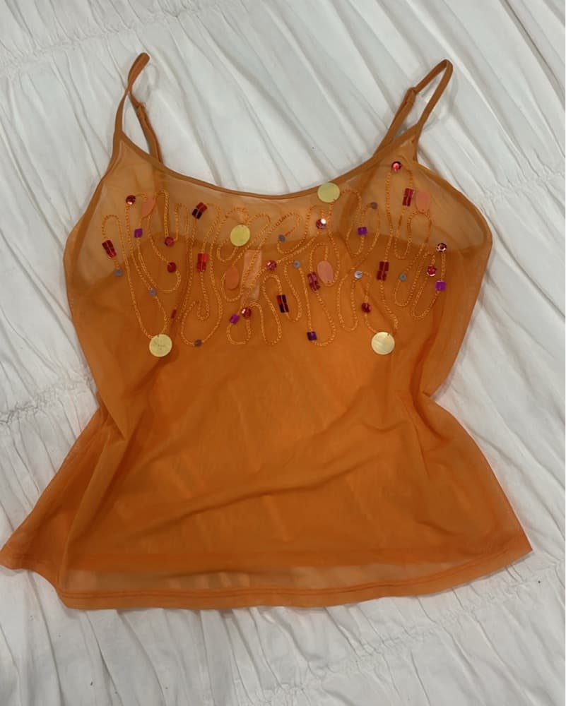 Sheer Orange Victorias Secret Blouse - Image 1