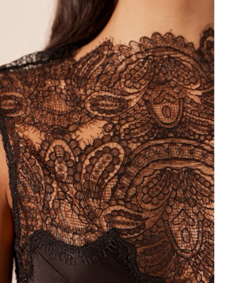 Jamila Lace High Neck Maxi Dress Black - Image 6