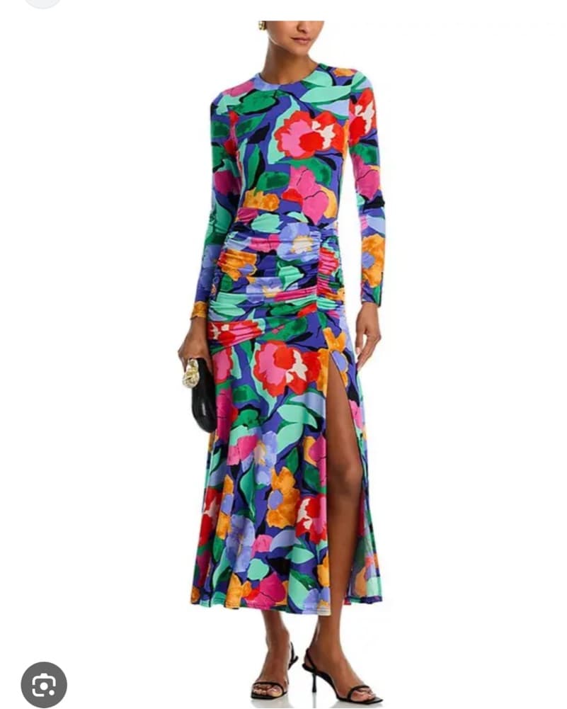 Aqua Ruched Mesh Maxi - Multi - Image 1