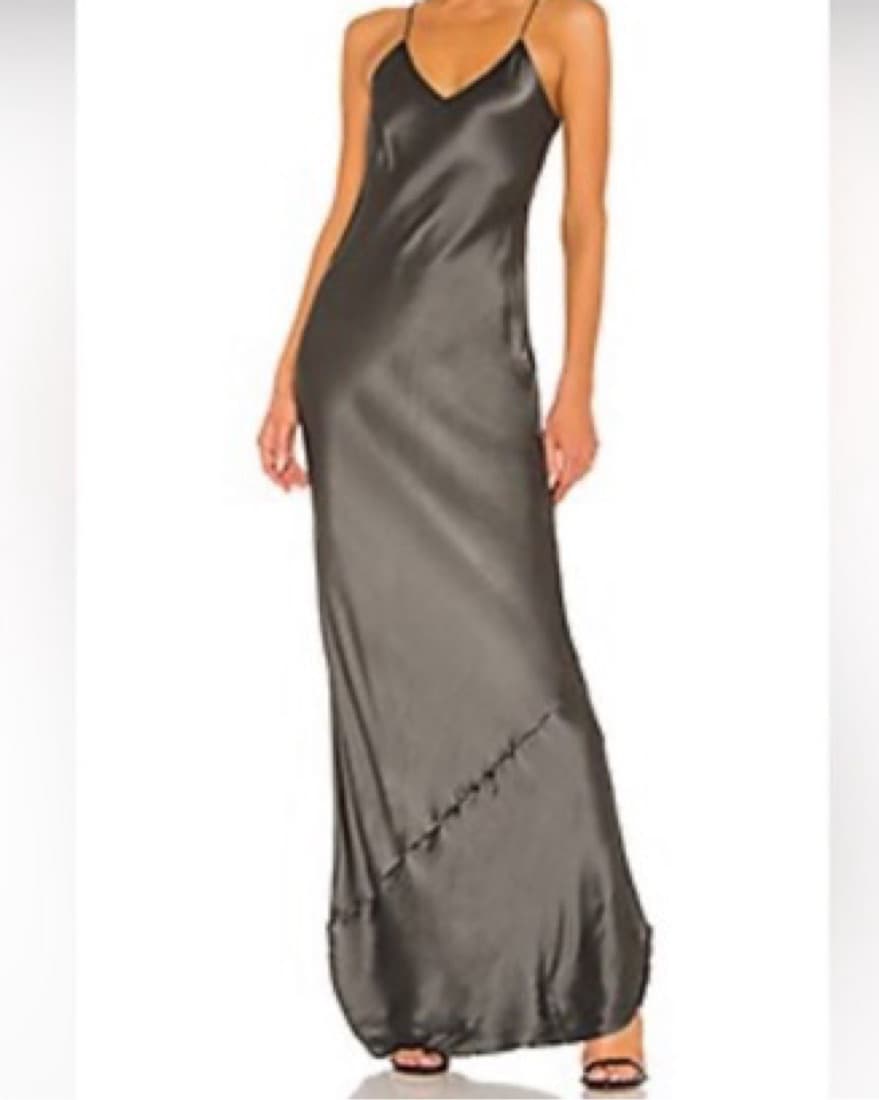nili lotan maxi cami dress gunmetal - Image 1