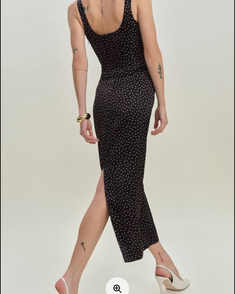 Reformation Elina Polka Dot Satin Dress - Image 2