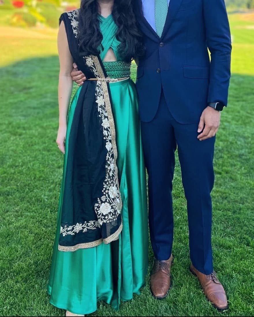 Green Lehenga With Embroidered Dupatta - Image 1