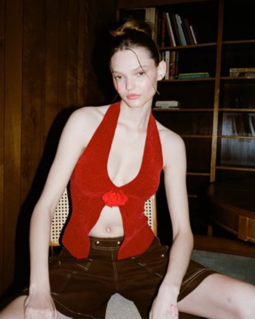 Red Flower Top - Image 1
