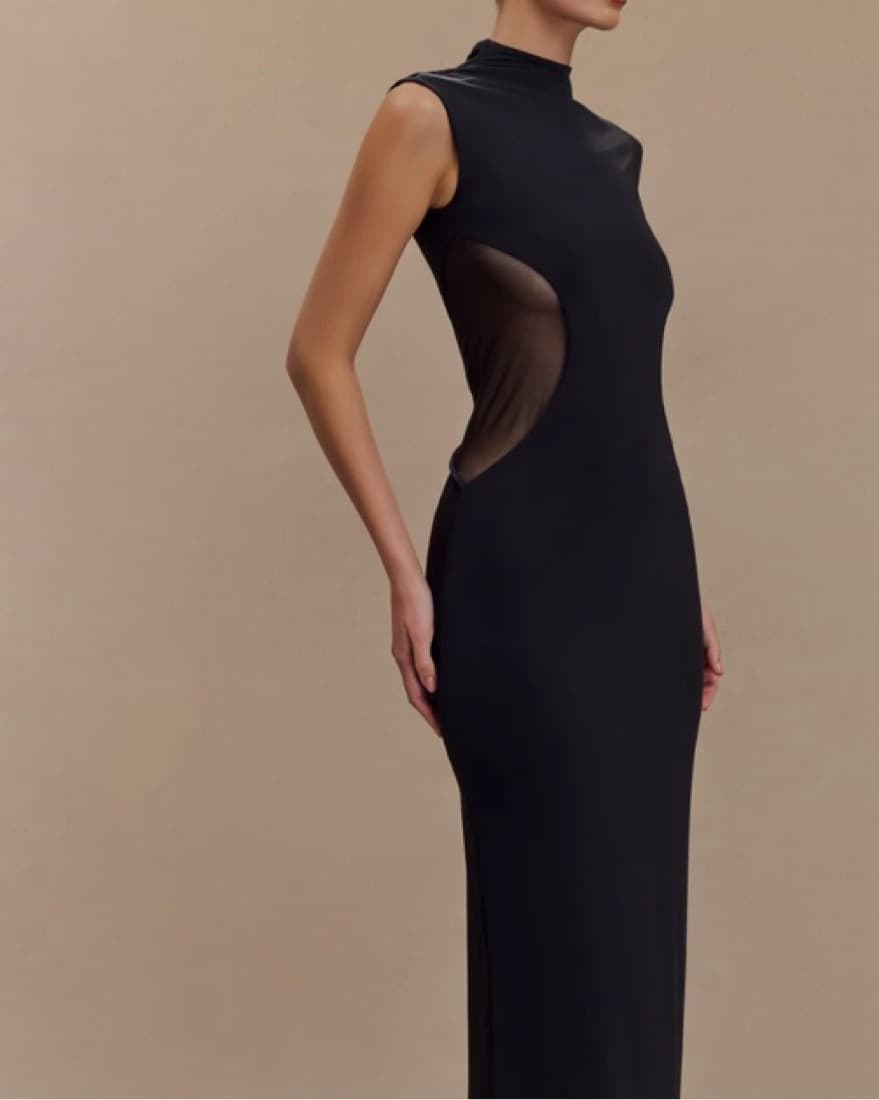 Massie - Slinky And Mesh Maxi Dress - Image 3