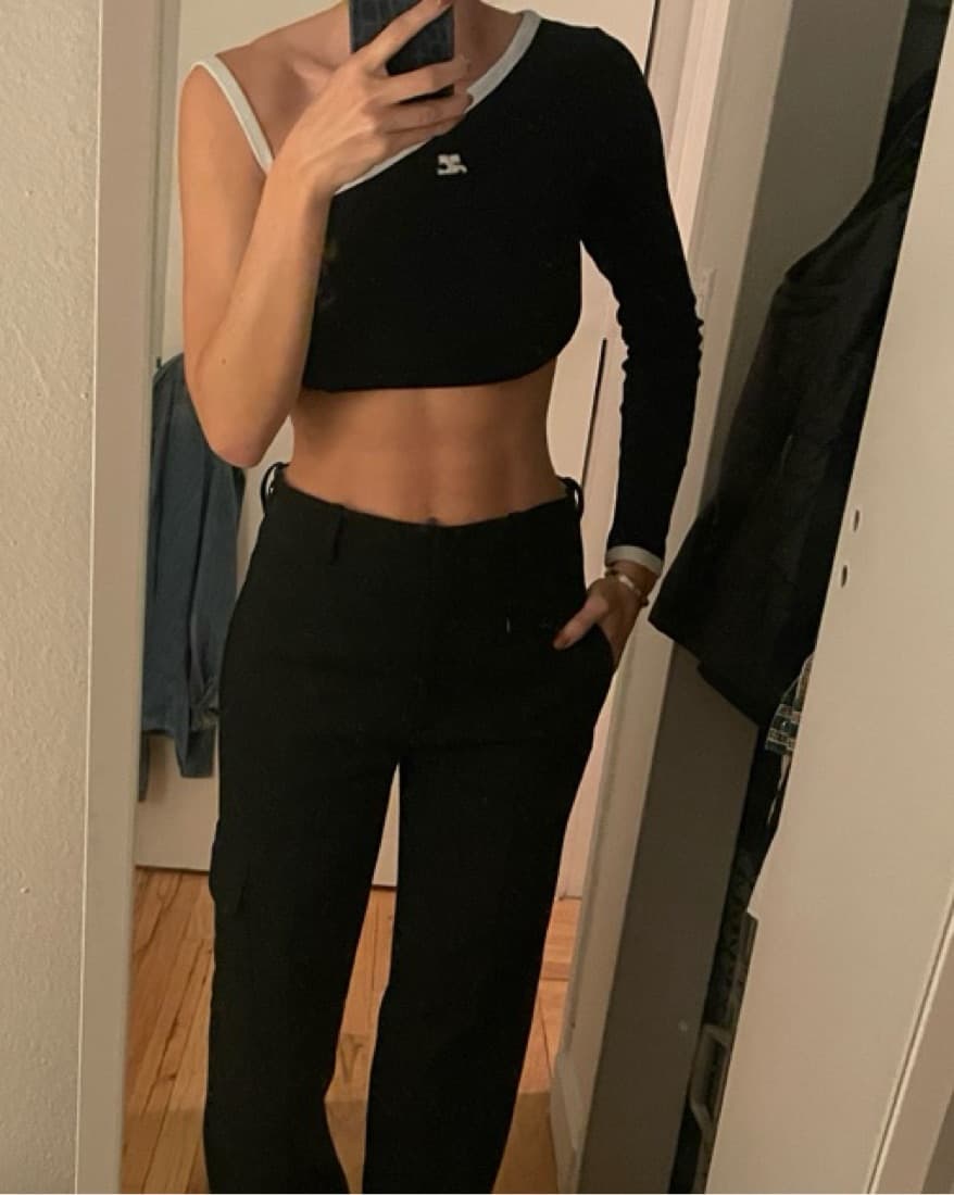 Courreges Black Crop Top - Image 1