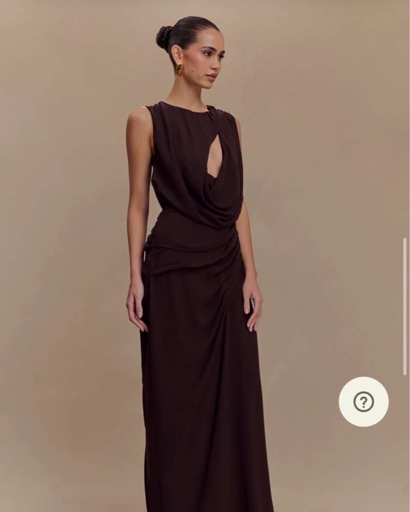 Brown Chiffon Flattering Dress Meshki - Image 1