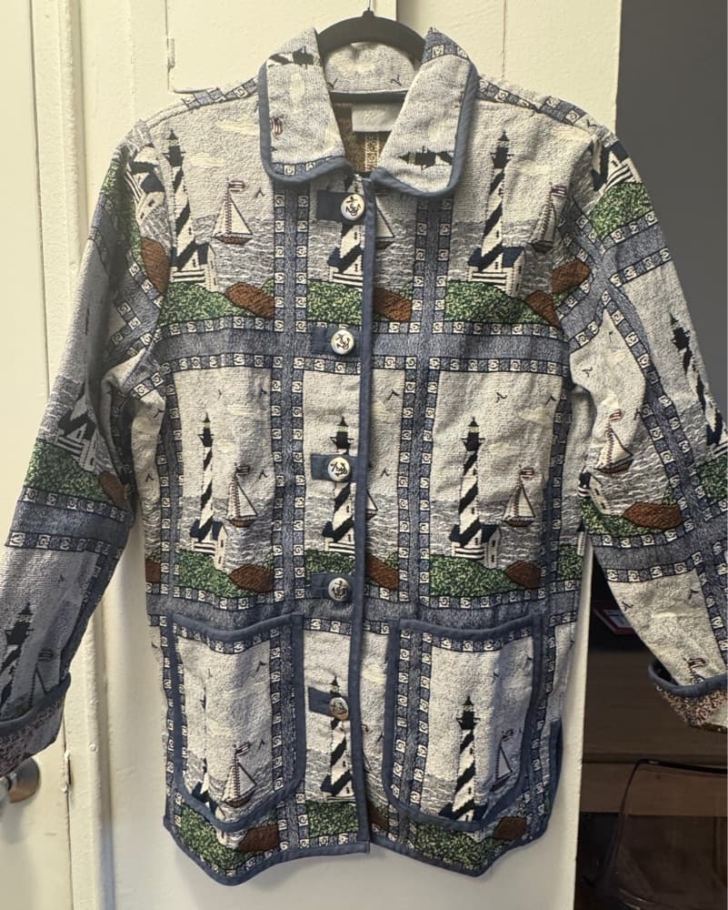 Nautical-Inspired Patterned Jacket - Image 5