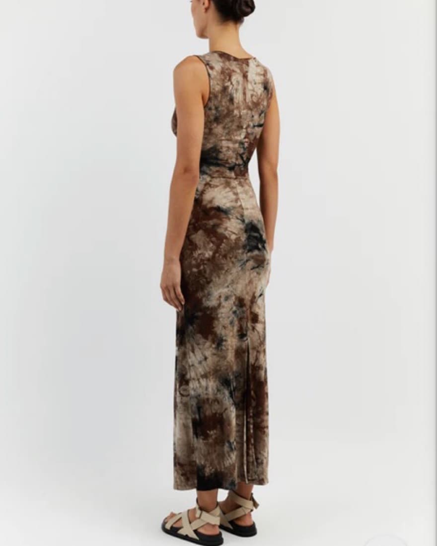 Dissh Sawyer Taupe Tie Dye Midi Dress - Image 3