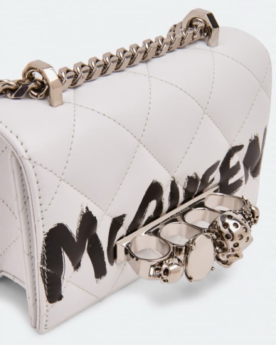 Alexander McQueen White Graffiti Knuckle - Image 2