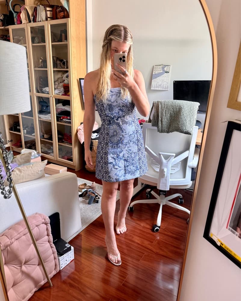 Alice & Olivia Blue Strapless Mini Dress - Image 6