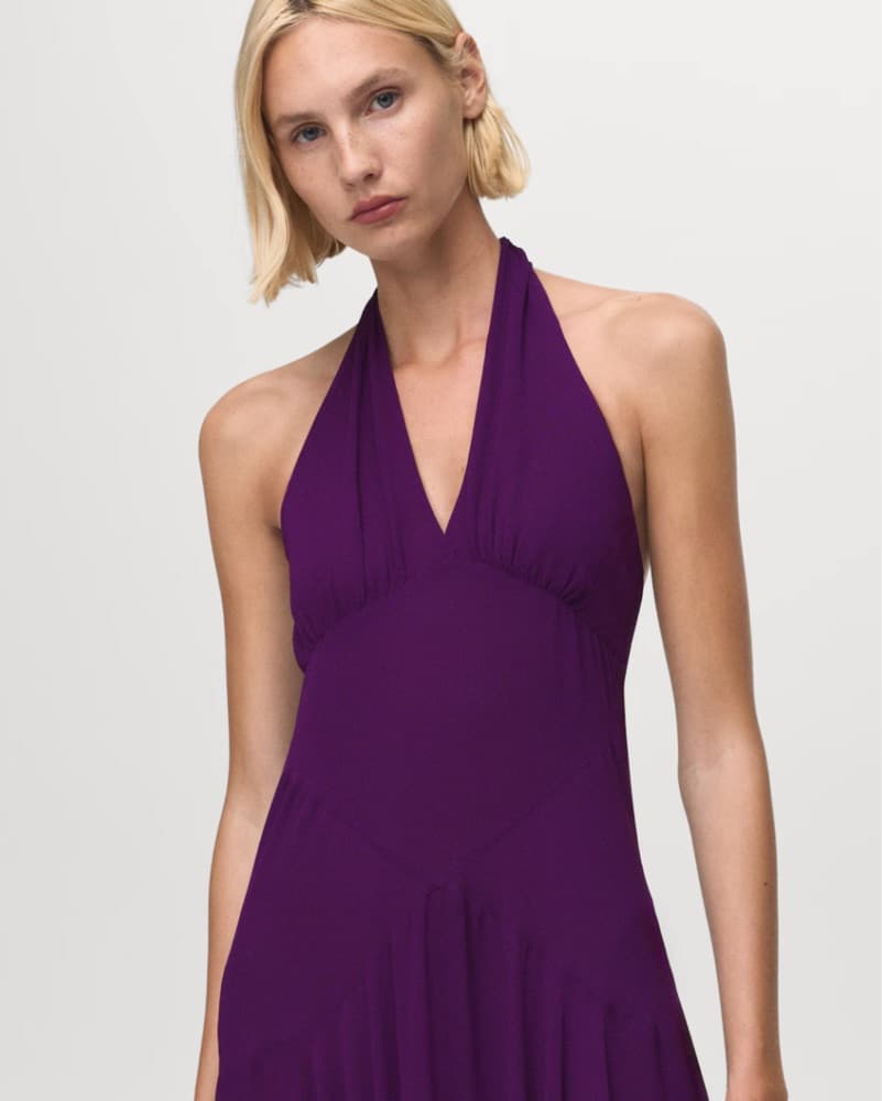 Mango Purple Halter Dress - Image 3