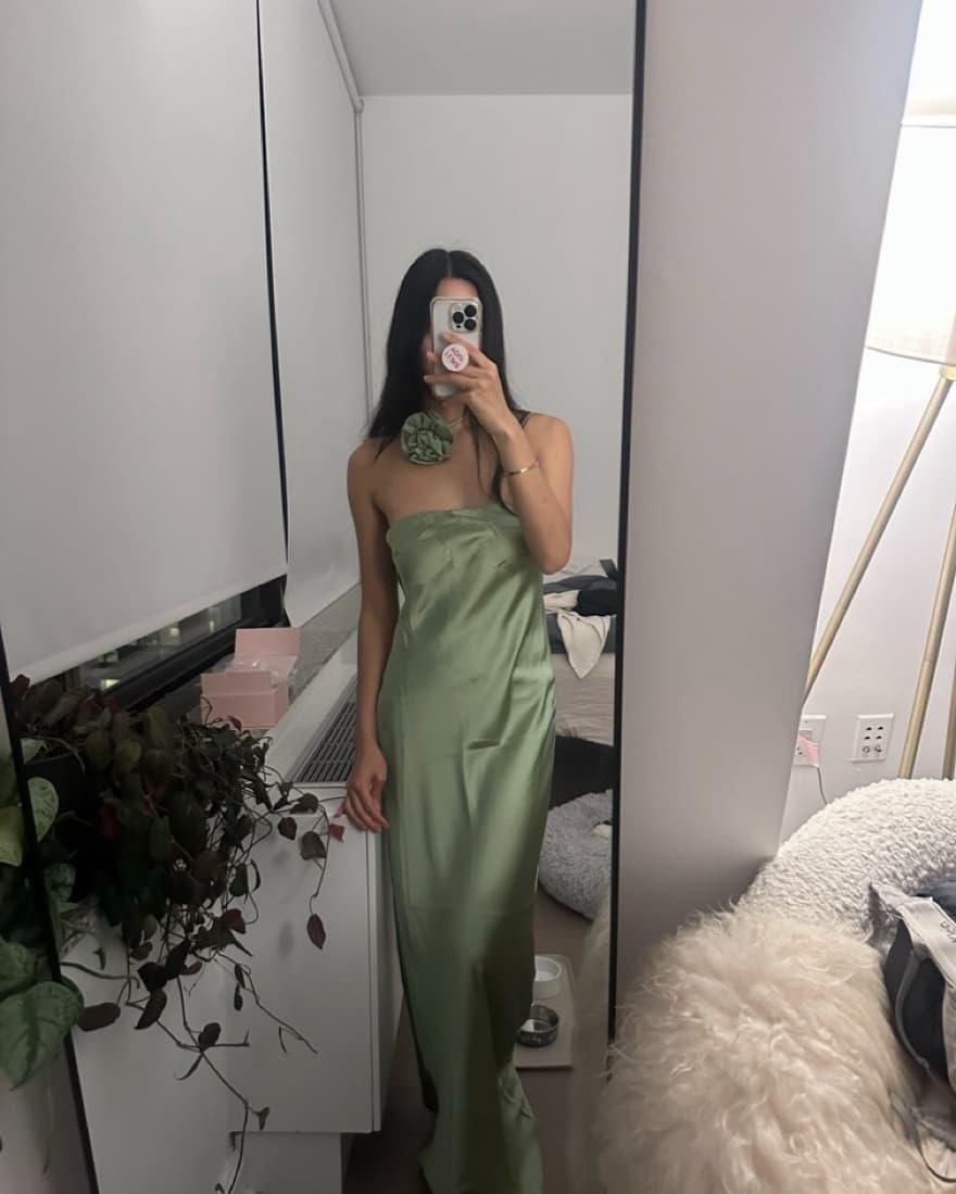 WeWoreWhat Strapless Silky Dress - Image 1