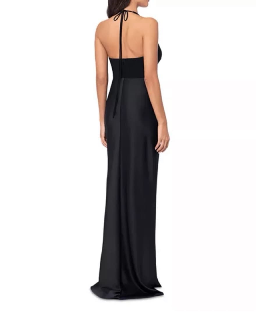 Aqua Halter Mixed Media Dress - Image 2