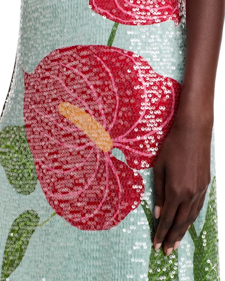 Farm Rio Sequin Anthurium Flowers Midi - Image 6